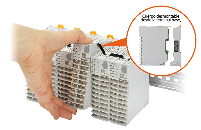 Cuerpo y terminal base desmontable 