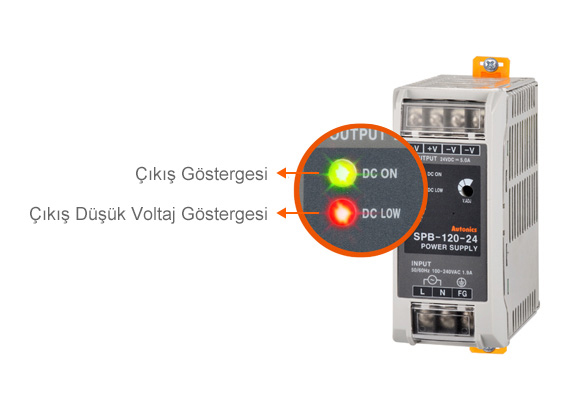 Çıkış Göstergesi, Çıkış Düşük Voltaj Göstergesi