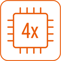 quad-core CPU pictogram