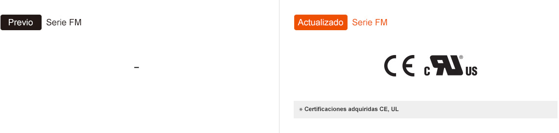 Previo : FM Series, Actualizado : FM Series *CE, UL certifications acquired