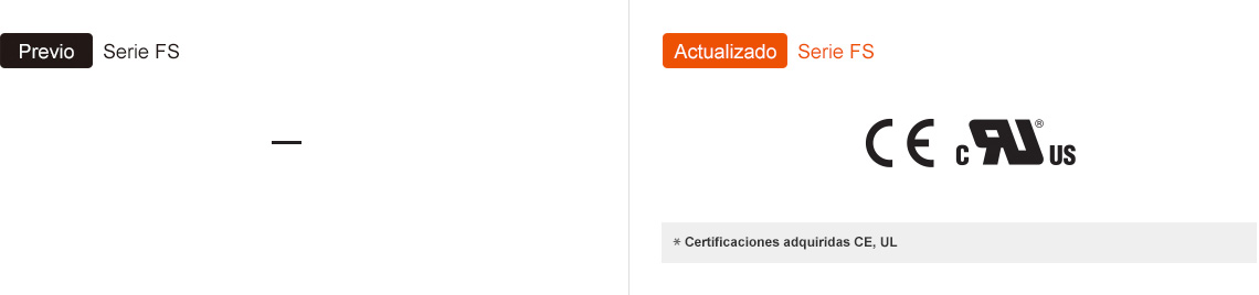 Previo : FS Series, Actualizado : FS Series *CE, UL certifications acquired