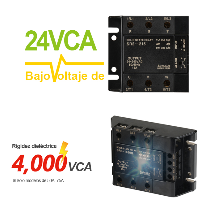 24VAC - LOW VOLTAGE, Dielectric Strength - 4,000VAC(50A, 75A models only)