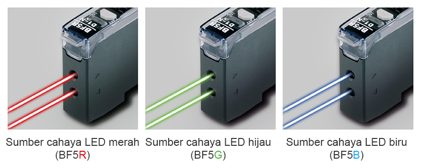 Sumber cahaya LED merah (BF5R), Sumber cahaya LED hijau (BF5G), Sumber cahaya LED biru (BF5B)