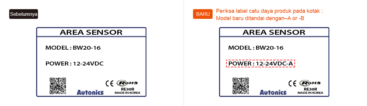 BARU : Periksa label catu daya produk pada kotak : Model baru ditandai dengan–A or -B