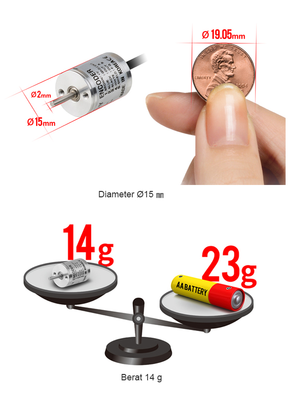 Diameter Ø15 mm, Berat 14 g