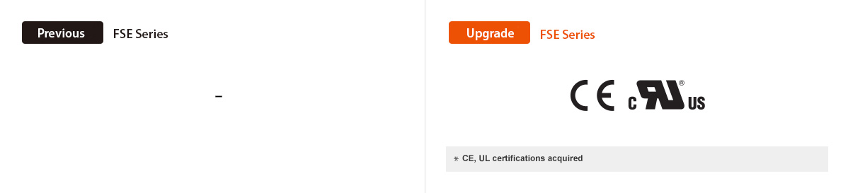 Sebelumnya: Seri FSE, Peningkatan: Seri FSE * CE, UL certifications acquired