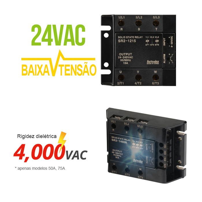 24VAC - LOW VOLTAGE, Dielectric Strength - 4,000VAC(50A, 75A models only)