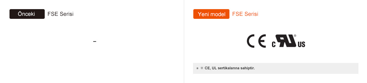 Önceki: FSE Serisi, Yeni model: FSE Serisi ※ CE, UL sertikalarına sahiptir.