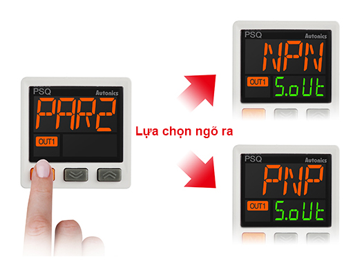 Switch Between NPN and PNP Open Collector Outputs With Parameter Settings