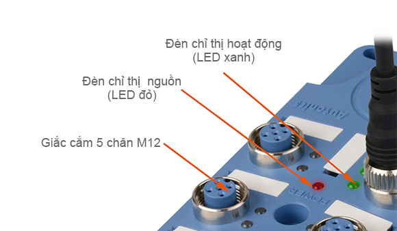 Operation Indicator (Green LED), Power Indicator (Red LED), 5-Pin M12 Connector