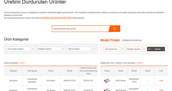 Üretimi Durdurulan Ürünler ve Değiştirilen Modelleri Arama 