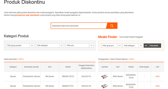 Pencarian untuk Produk Diskontinu dan Model Pengganti